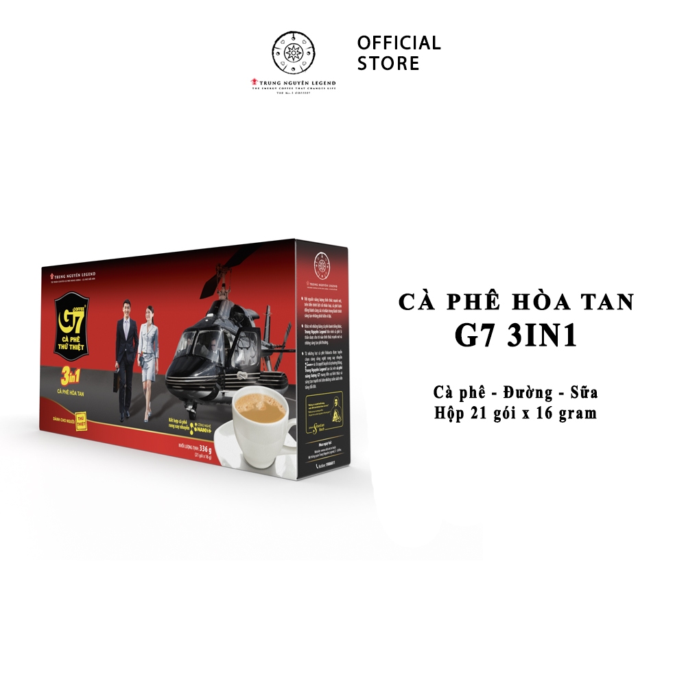 Trung Nguyên Legend - Cà phê hòa tan G7 3in1 - Hộp 21 gói x 16gr