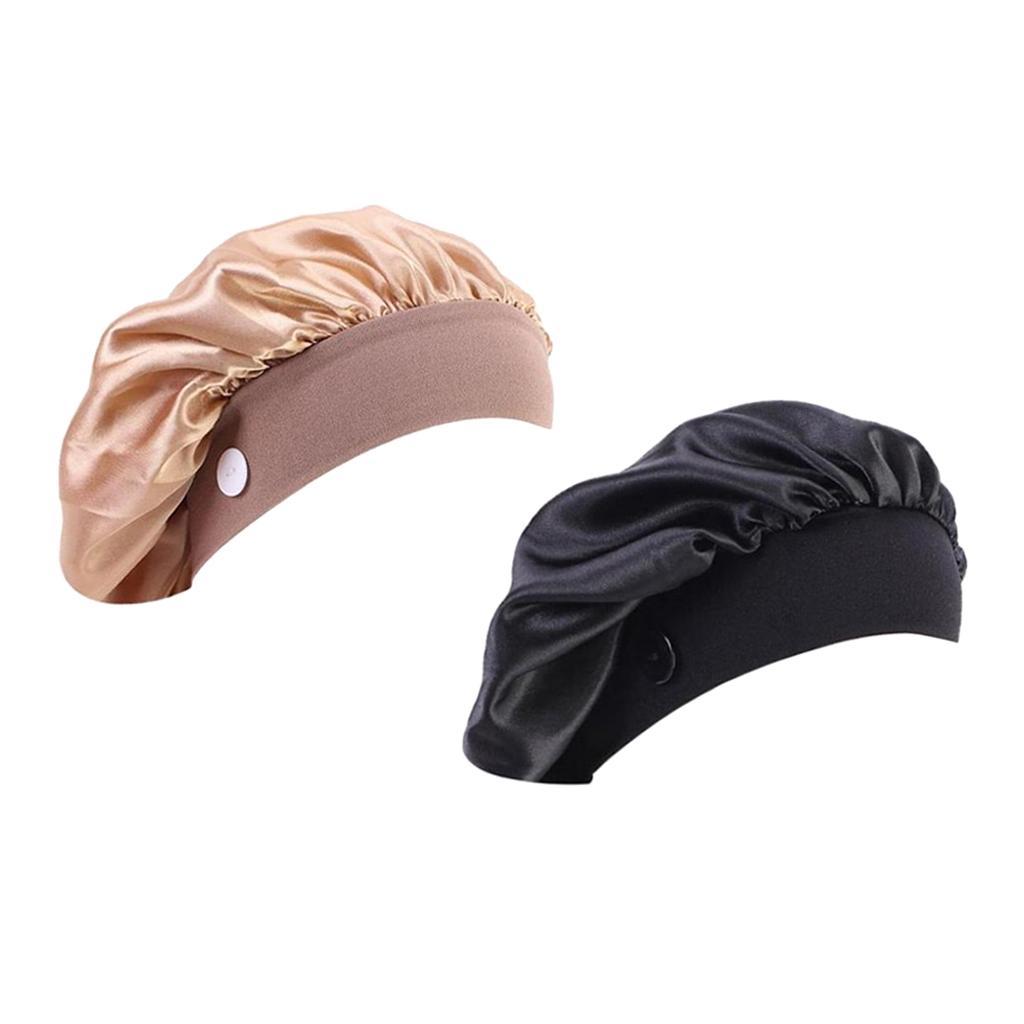 2pcs Women Satin Silk Scrub Cap Beanie Dust Cap