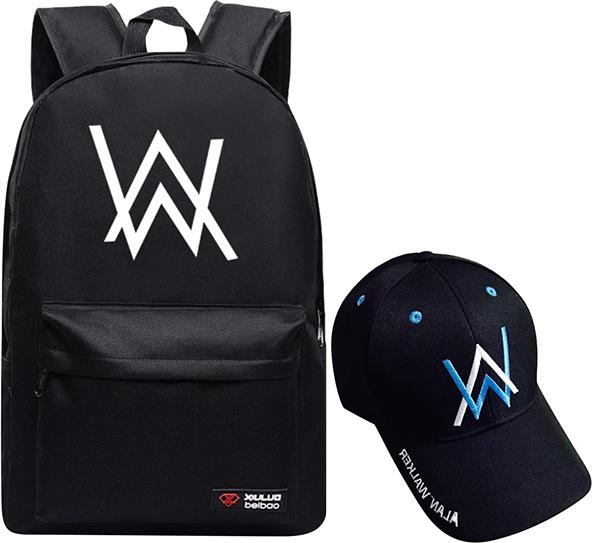 Combo Balo Alan Walker 1114D 16" + Nón Alan Walker - Đen
