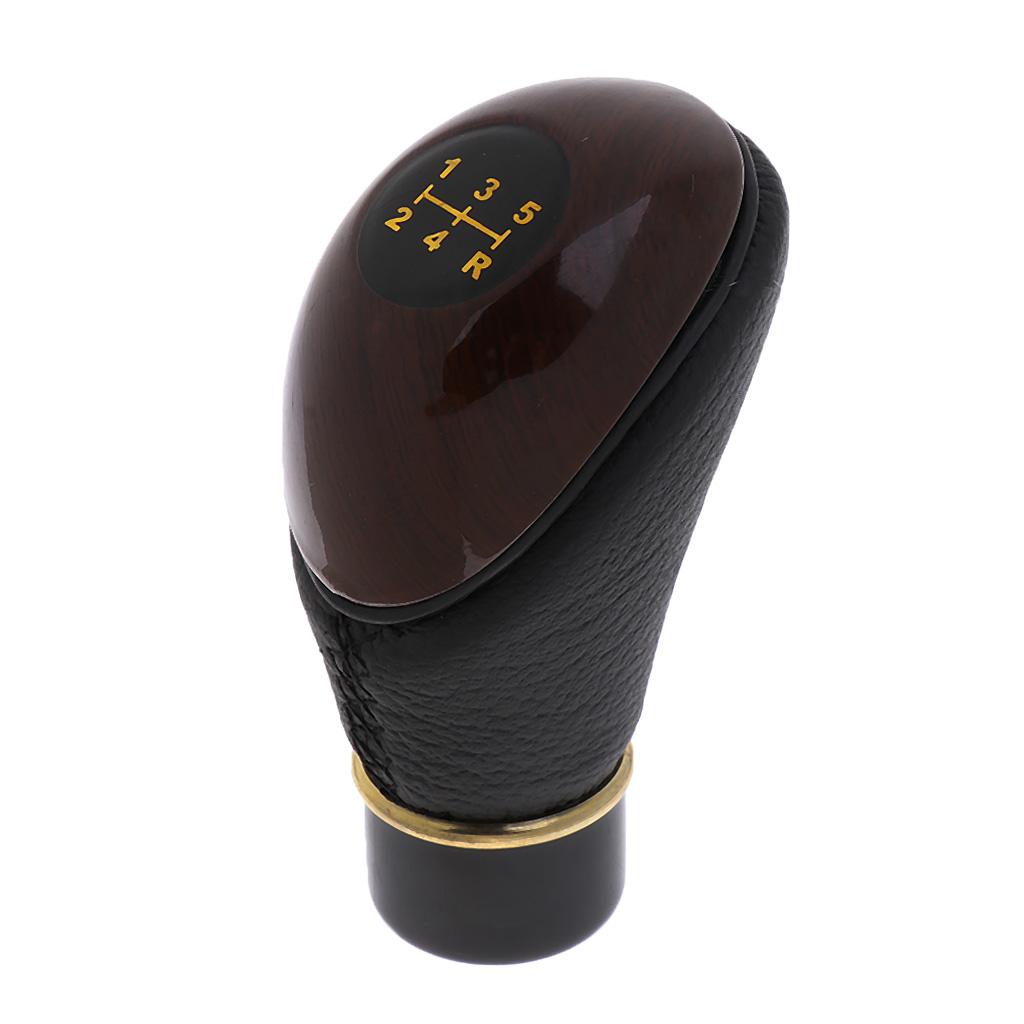 PU Leather Manual 5- Auto Car Gear Stick Shift Shifter Lever Knob
