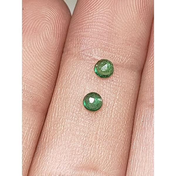 020 (1) L CẶP hạt EMERALD LỤC BẢO (THIÊN NHIÊN) đáy thấp