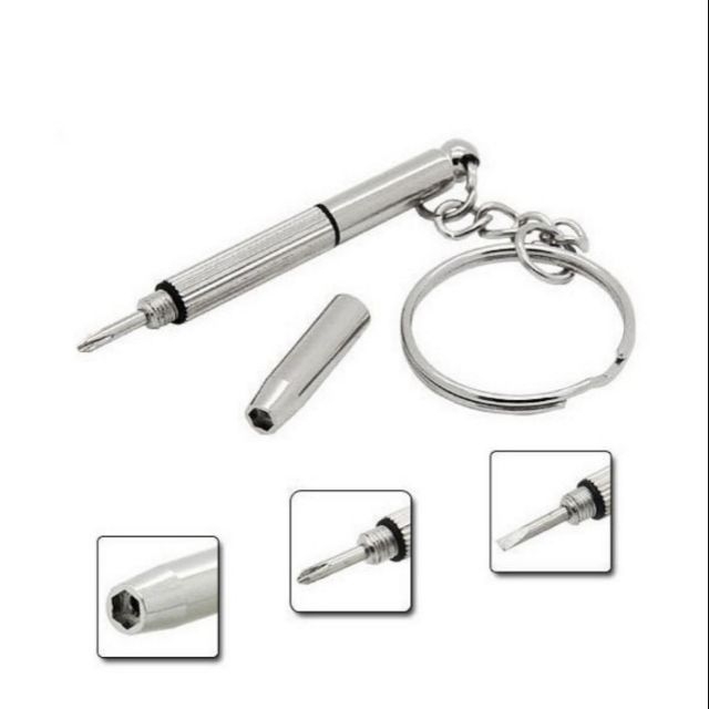 Móc Khóa Tua Vít mini đa năng sửa chữa kính, đồng hồ, điện thoại