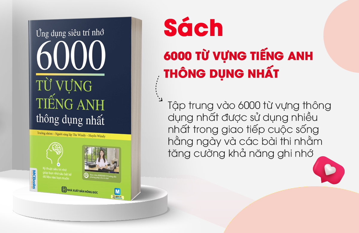 Sách Học Tiếng Anh Ứng Dụng Siêu Trí Nhớ 6000 Từ Vựng Tiếng Anh Thông Dụng Nhất Cho Người Học Tiếng Anh Cơ Bản - Học Kèm App Online