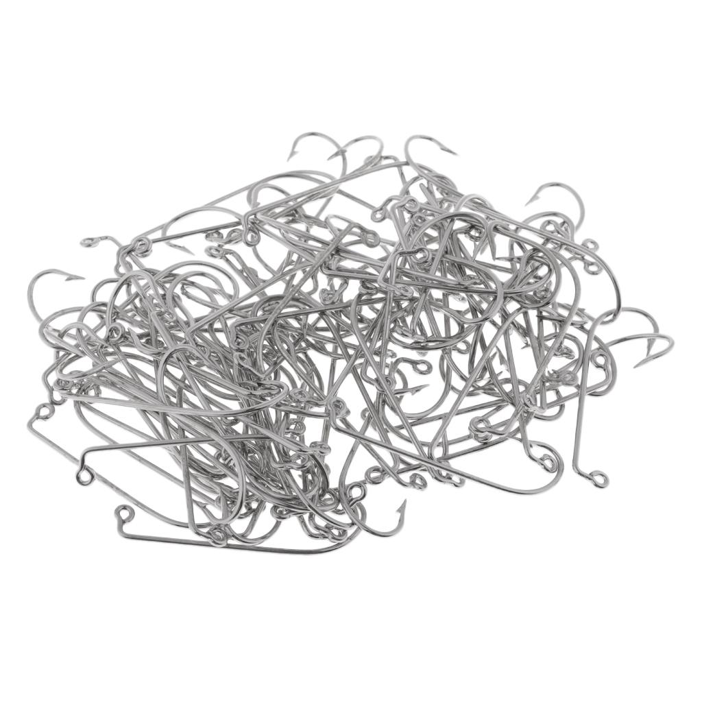 100pcs Worm Fishing Hooks High Carbon Steel Jig Hook Big Fish Fishhook 2