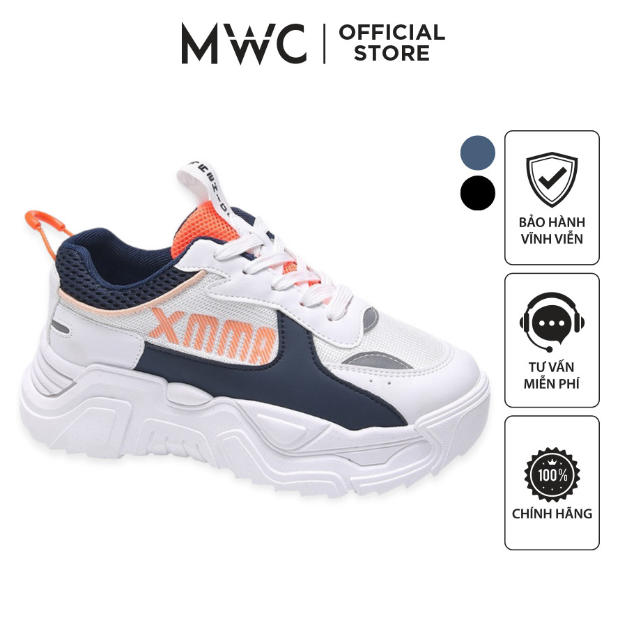 Giày MWC 0606 - Giày Thể Thao Nữ Đế Cao, Giày Sneaker Vải Phối Màu Năng Động Cá Tính