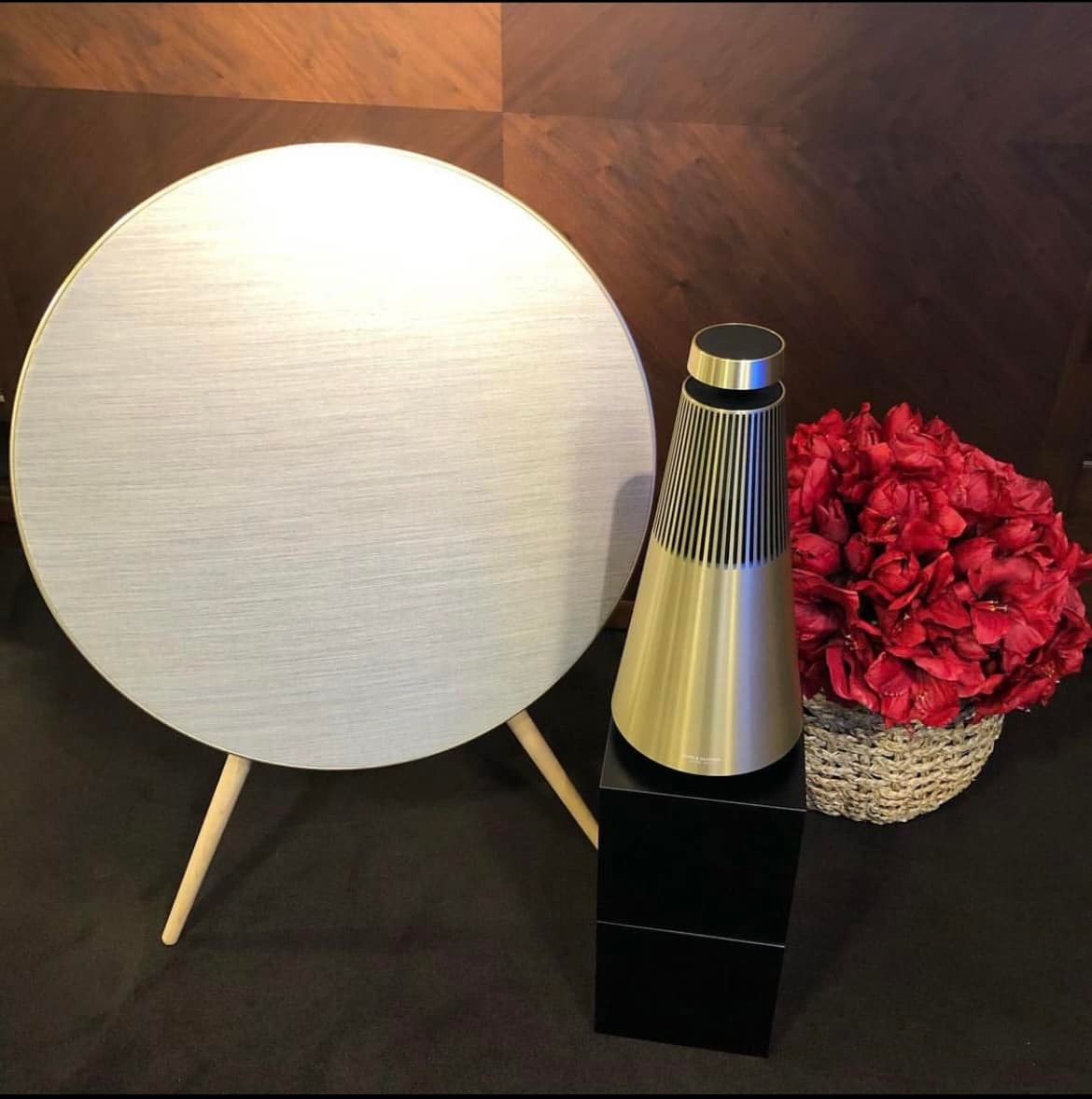 Loa Bluetooth Bang &amp; Olufsen Beoplay A9 MK4 SPECIAL EDITION Gold Tone/ White Oak - Hàng nhập khẩu