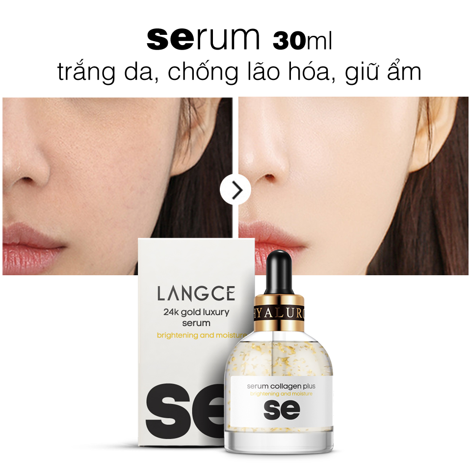 SErum 24k TRẮNG DA, GIỮ ẨM CHỐNG LÃO HÓA 30ml LANGCE