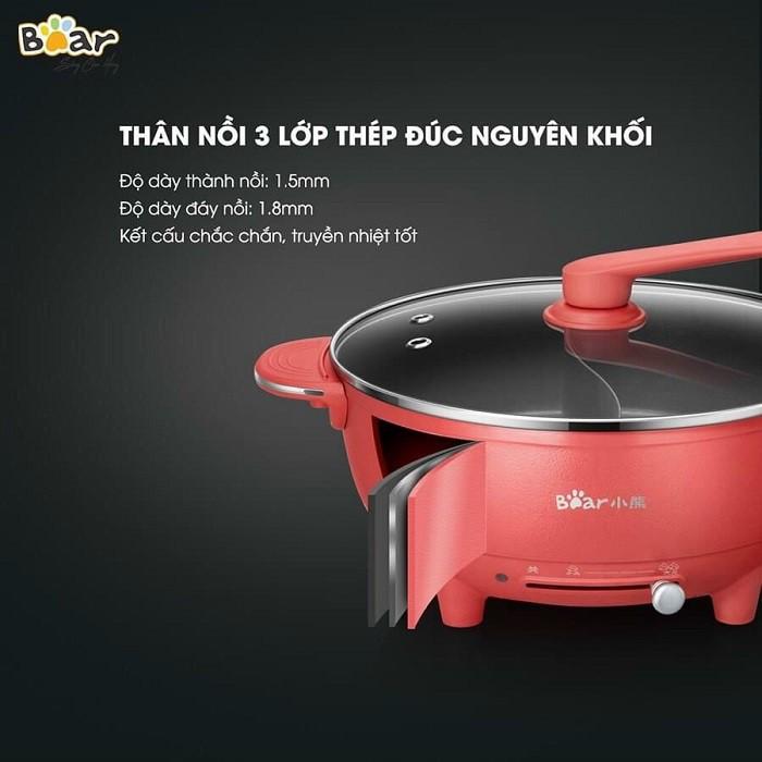 Nồi lẩu uyên ương 2 ngăn Bear 2in1 #SUBE006/#DHG-B60R6