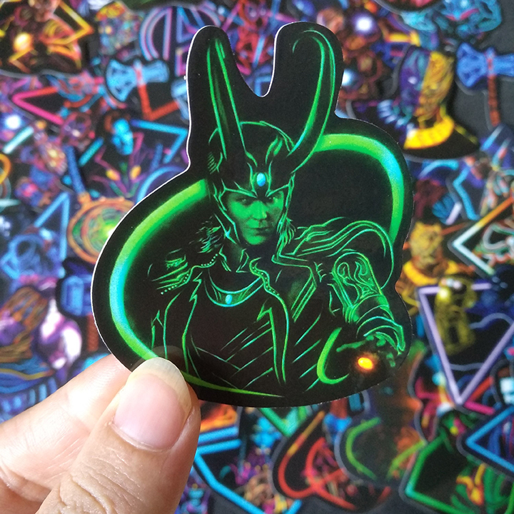 Bộ Sticker dán cao cấp chủ đề AVENGERS PHONG CÁCH ĐÈN NEON - Dùng dán Xe, dán mũ bảo hiểm, dán Laptop