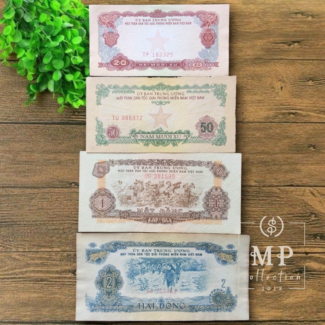 Lot 4 tờ uỷ ban 20 50 xu 1 2 dong 1963 1968 chất lượng cũ.