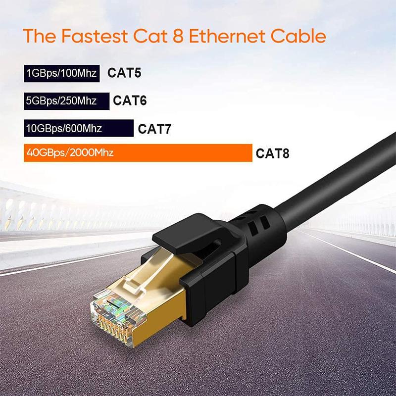 CableCreation Cat 8 RJ45 Cáp Dù 40Gbps 2000MHz SFTP Mạng Tốc Độ Cao Internet Lan Dây Cho Laptop PS5 Router