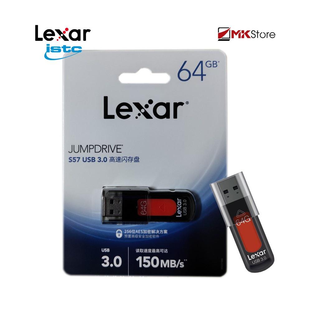 USB LEXAR JUMPDRIVE S57 3.0 64GB  - Hàng Chính Hãng