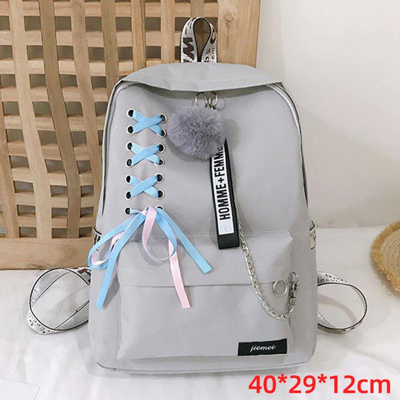 Thời Trang Nữ Lưng 5 Bộ Ba Lô Đi Học Thiết Kế Hàn Quốc Đại Học Trường Túi Cho Bé Gái Trẻ Em Schoolbag Túi Đeo Vai