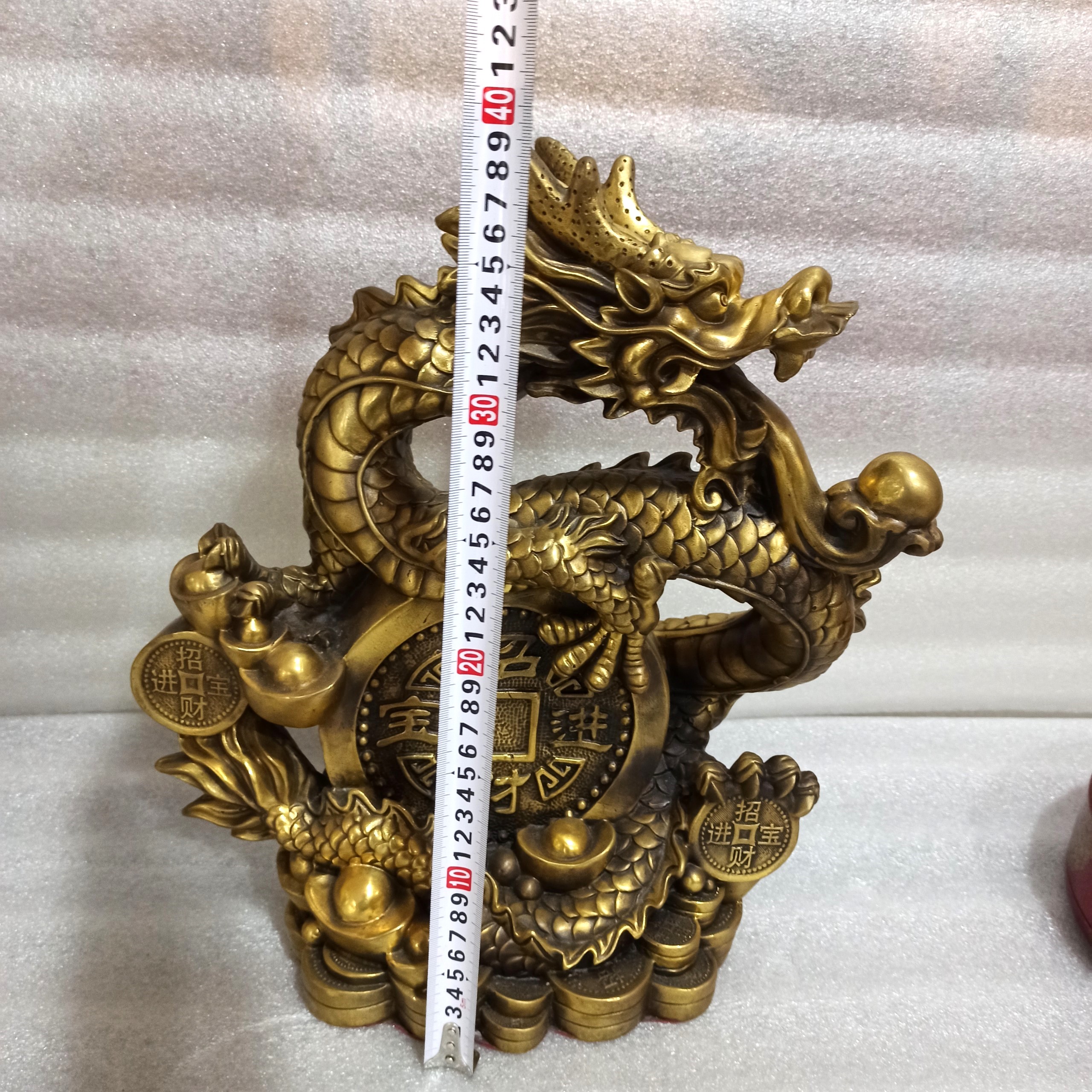 Tượng rồng cỡ đại bằng đồng vàng màu mộc, Tượng Rồng Cỡ Lớn Bằng Đồng, Kim Long Tài Lộc, Linh Vật Phong Thủy
