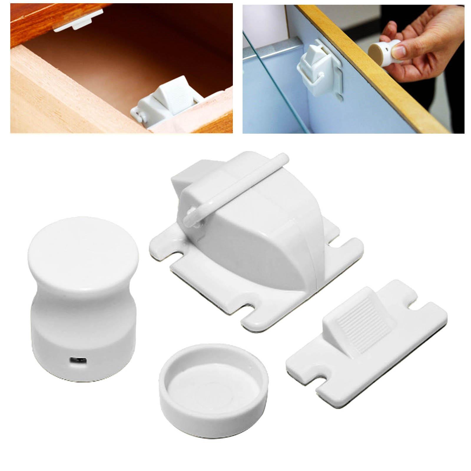 Baby Safety Child Proof Magnetic Locks with 1 Key for Cabinet,Cupboard,Drawer,Wood Doors
