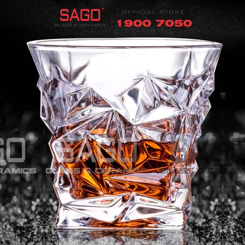 Ly Thủy Tinh Elegant whiskey Diamond Rock Glass 260ml | Cốc Thủy Tinh cao cấp