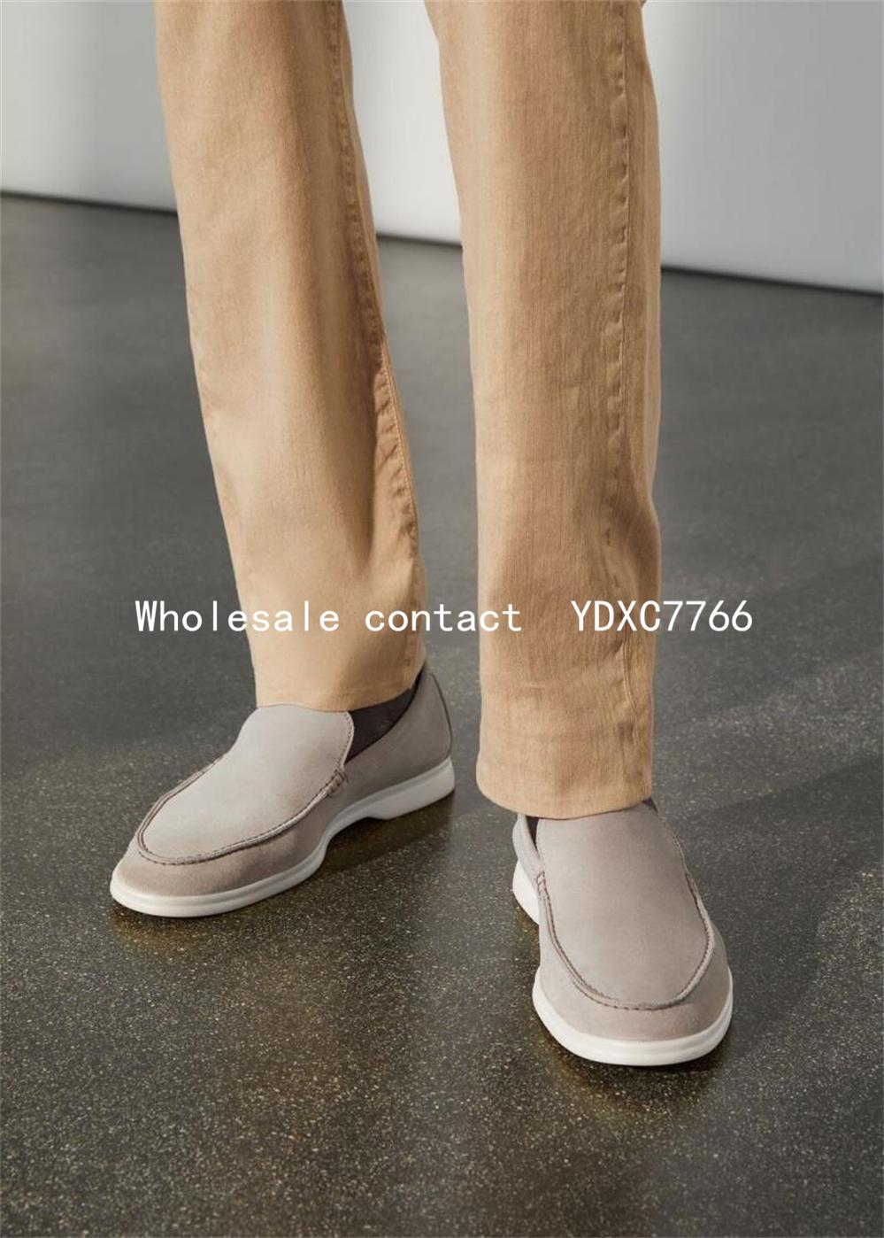 LCRTZKG Da Mens Flat Bottom Casual Giày Vòng Đầu Mùa Xuân Thu Màu