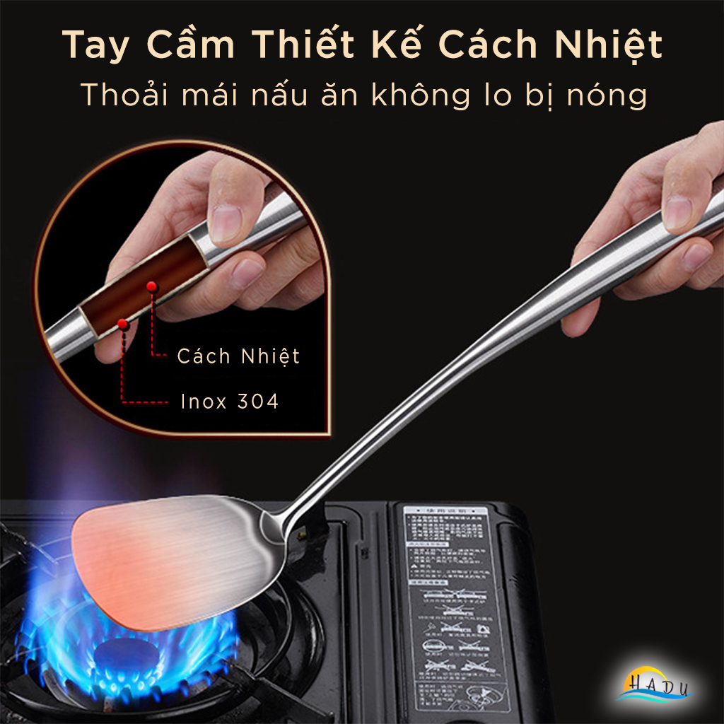 Muôi Múc Canh Xẻng Nấu Ăn Inox 304 Chịu Nhiệt Cao Cấp Đạt Chất Lượng LFGB Đức SSGP