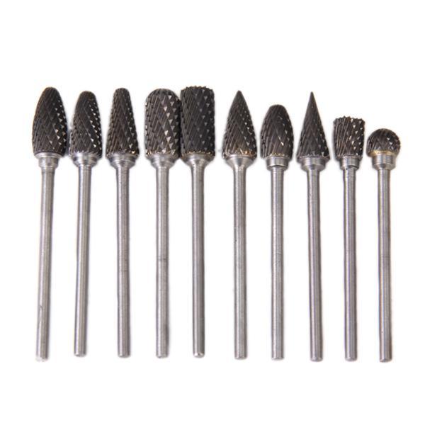 10Pcs Dia. 6mm Carbide Rotary Burr Drill Grinding Head