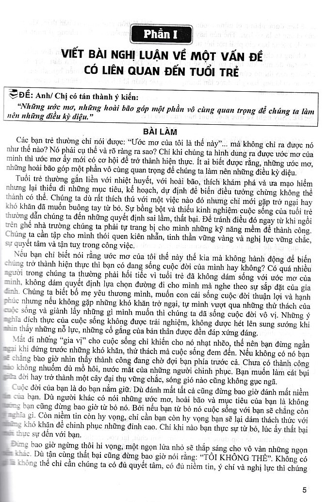 Những đề và bài văn Nghị Luận Xã Hội theo hướng mở (Dùng chung cho mọi bộ SGK)