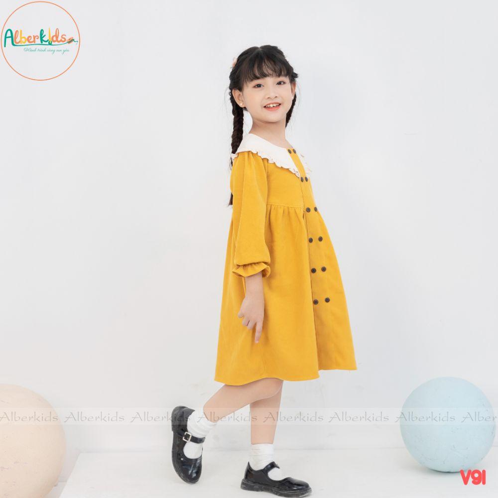 Váy bé gái thu đông Alber Kids cổ tim công chúa xinh đẹp Lila Dress cho trẻ em 2,3,4,5,6,7,8,9,10,11,12 tuổi