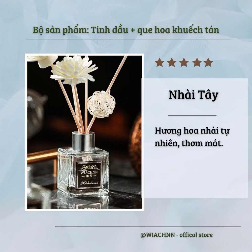 Tinh Dầu Thơm Phòng Thiên Nhiên 50ML - Tinh Dầu Khuếch Tán, Tặng Kèm Que Lưu Hương - HÀNG CHÍNH HÃNG MINIIN
