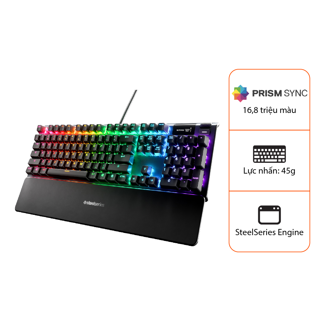 Bàn phím gaming có dây SteelSeries Apex 5 RGB - Hàng Chính Hãng