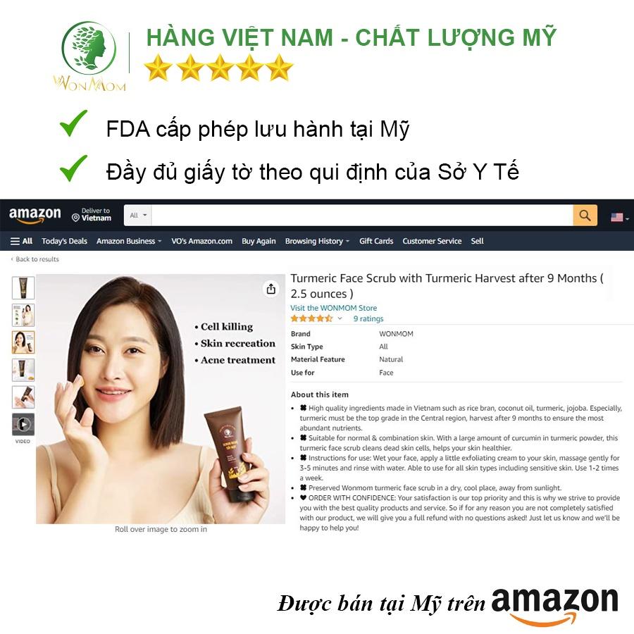 Bộ xông hơi thải độc, tái tạo da cơ bản Wonmom ( 1 Hộp xông mặt + 1 Scrub nghệ tẩy mặt )