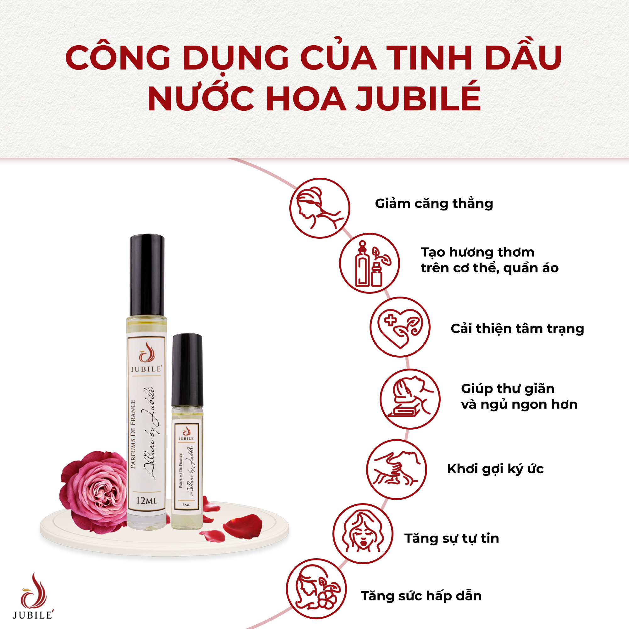 Miss by Jubilé - Tinh dầu nước hoa Pháp nữ Dạng lăn 12ml Thơm Lâu, Sang Trọng, Quyến Rũ