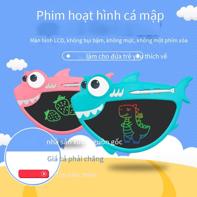 Phong cách mới nhất cá mập mới phim hoạt hình bảng chữ viết tay LCD bảng vẽ điện tử dành cho trẻ em học sinh vẽ bảng viết graffiti