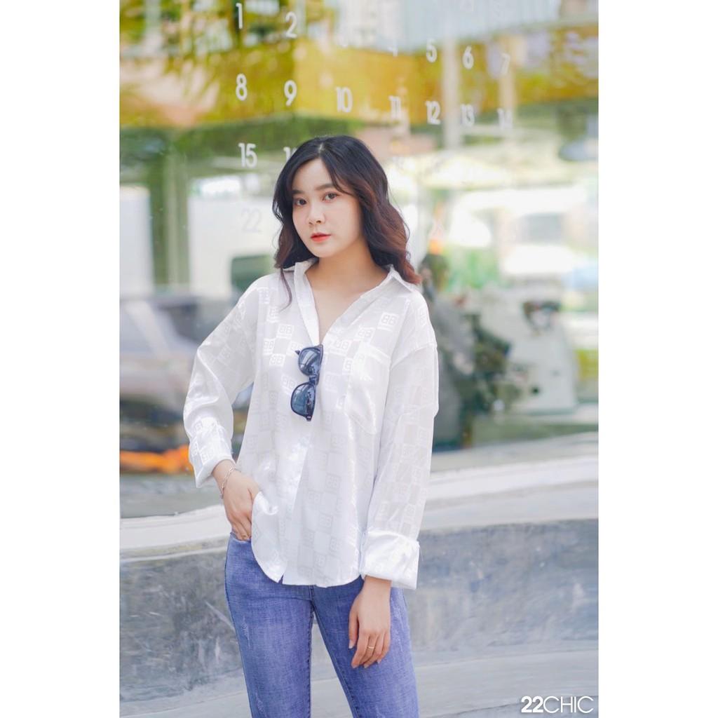 Áo sơ mi phi lụa chất liệu kate cao cấp - 22CHIC