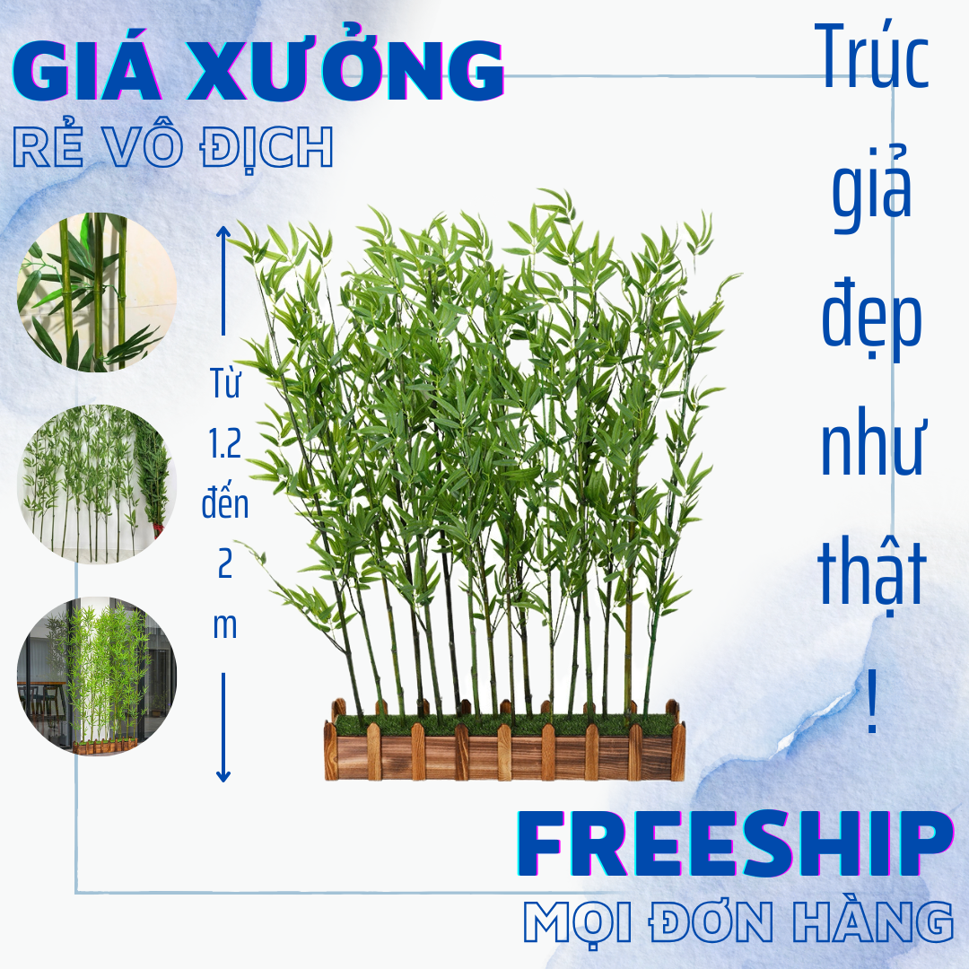 Cây trúc giả - Size 150cm đến 200cm - Cây giả, hoa lụa decor trang trí nhà cửa