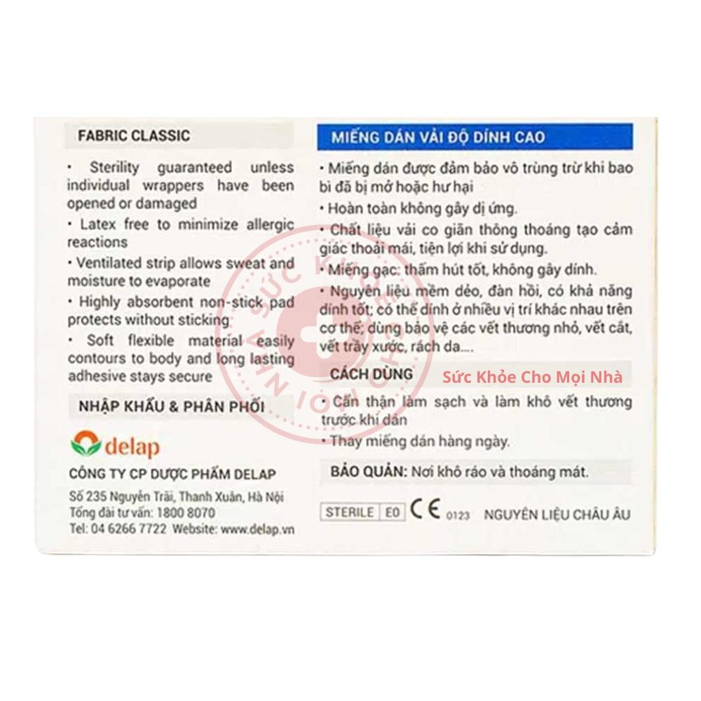 Gomix Delap bản to.Băng dán cá nhân xử lý vết thương thấm hút tốt co giãn thông thoáng tiện lợi hộp 30 miếng