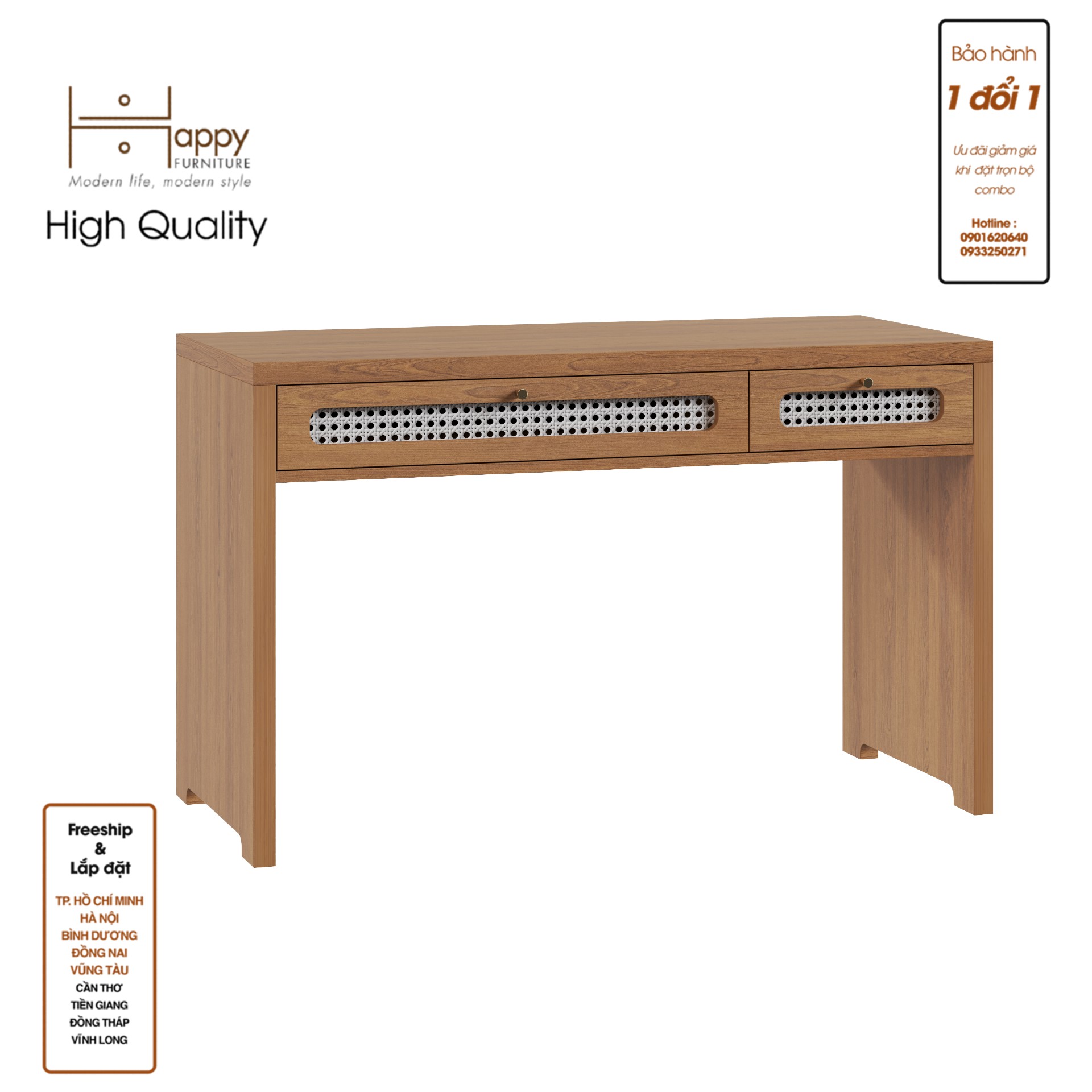 [Happy Home Furniture] MEYDAN , Bàn làm việc 2 ngăn kéo , 120cm x 55cm x 75cm ( DxRxC), BAN_042