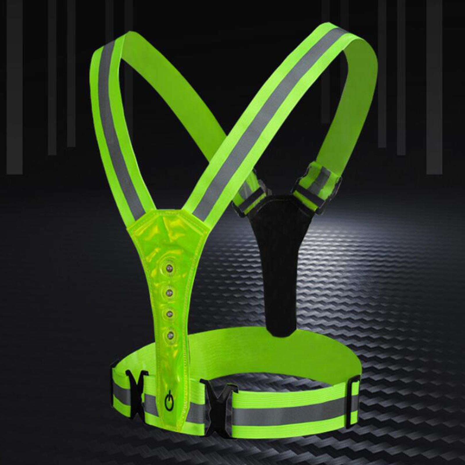 Reflective Vest Running Gear, Running Lights for Runners, USB Rechargeable Adjustable Safety Vest for Men Women, LED Light Up Vest
