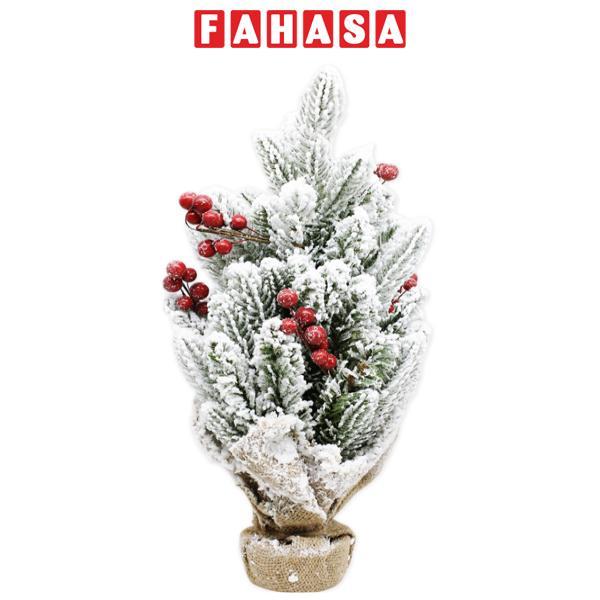 Cây Thông Mini Phủ Tuyết Gắn Trái Đỏ - Trang Trí Noel 45 cm - Chaang Chiia LP-M5-HS-45CM