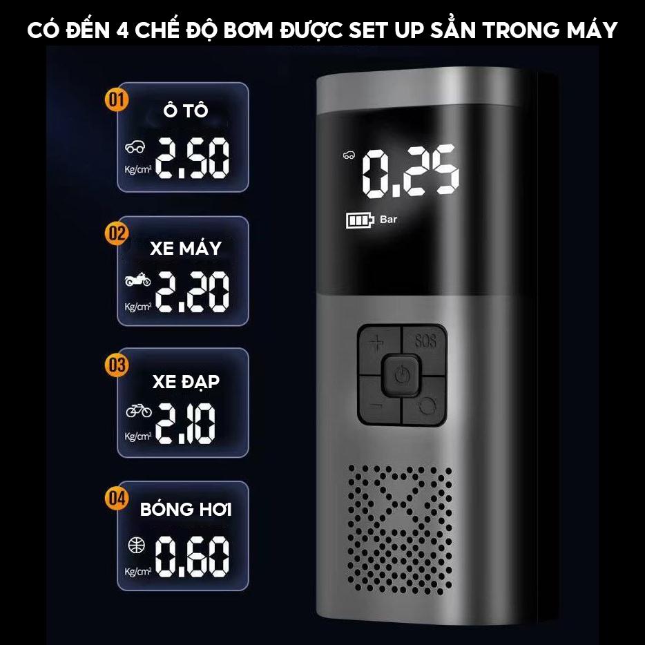 Máy Bơm Điện Mini Cầm Tay Có Dung Lượng Pin 10.000mah Có Màn Hình Led Hiển Thị Thông Số Đỉnh Của Chóp