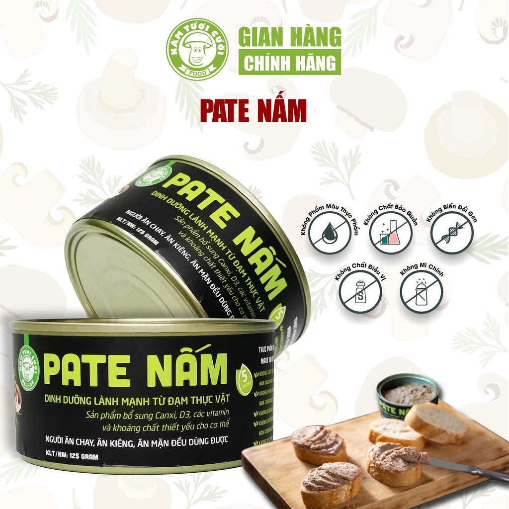 Pate Nấm Chay 125g Nguồn Dinh Dưỡng Từ Đạm Thực Vật (Nấm Tươi Cười)