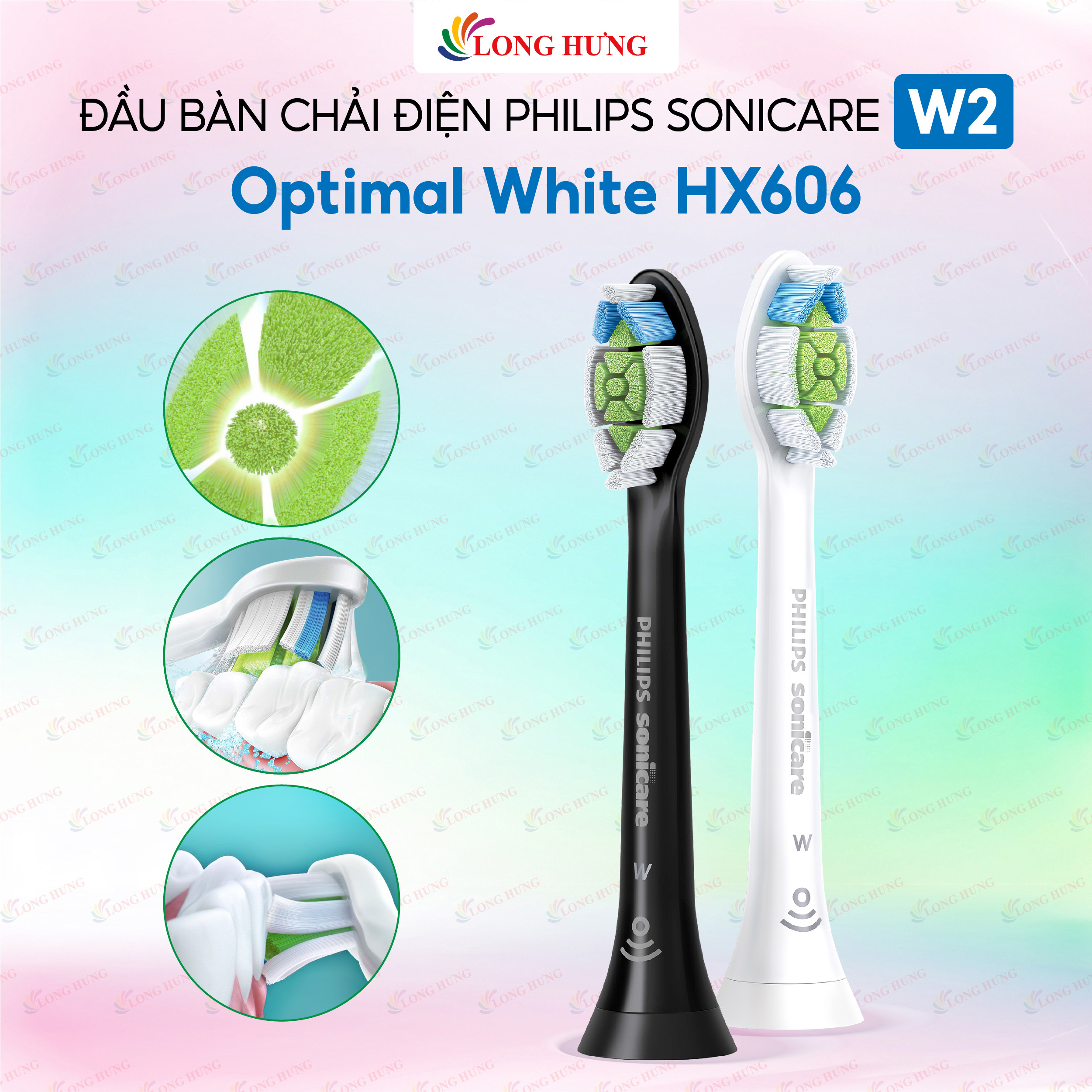 Đầu bàn chải điện Philips Sonicare W2 Optimal White HX606 - Hàng chính hãng