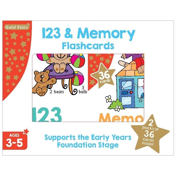 Gold Stars 123 &amp; Memory Flashcards Set