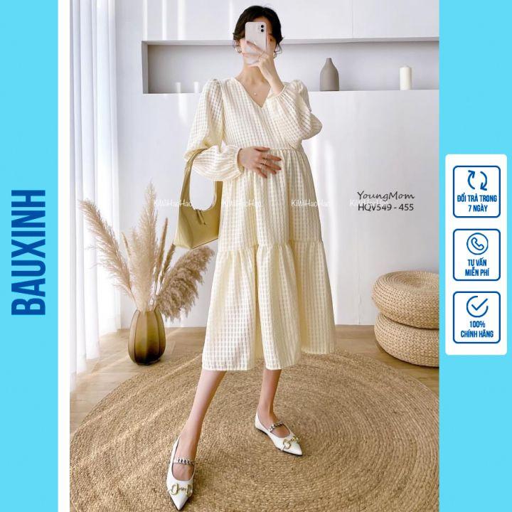 VAY BẦ - ĐẦM BẦU CÔNG SỞ THIẾT KẾ DÁNG BABY DOLL DÁNG DÀI XUÔNG