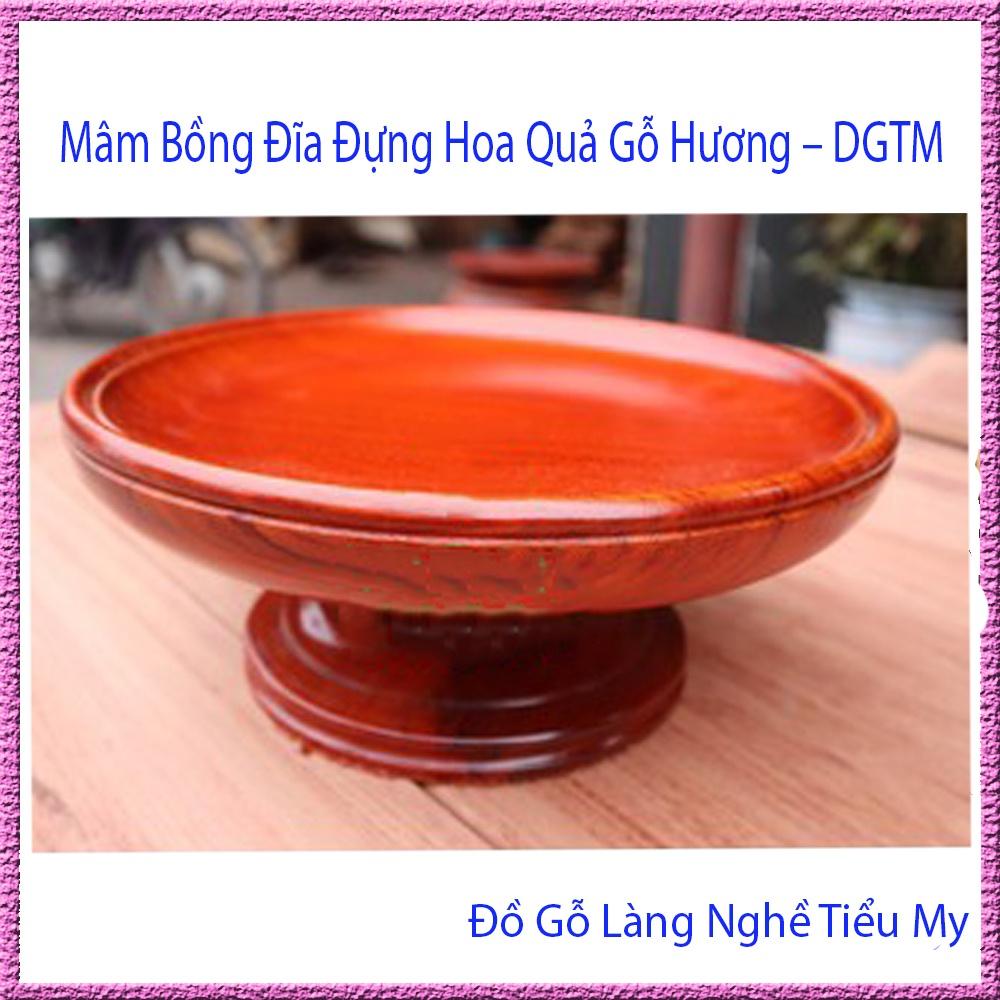 Mâm bồng Đĩa ban thờ, đĩa đựng hoa quả gỗ hương