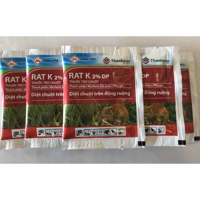 Hộp 10 gói thuốc diệt chuột Rat K 2% DP