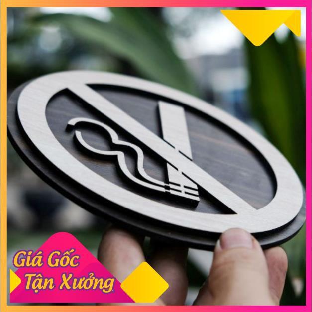 Bảng Gỗ Trang Trí Decor - Mẫu Cấm Hút Thuốc, No Smoking - Bảng Gỗ Woody