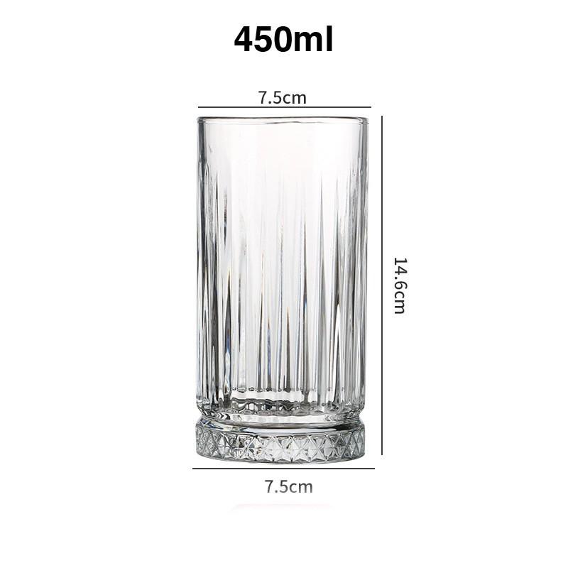 | COMBO 6 | Ly thủy tinh đẹp HONGLI 250ml - 450ml phong cách Bắc Âu Cao cấp họa tiết cổ điển trắng trơn Đế Kim Cương