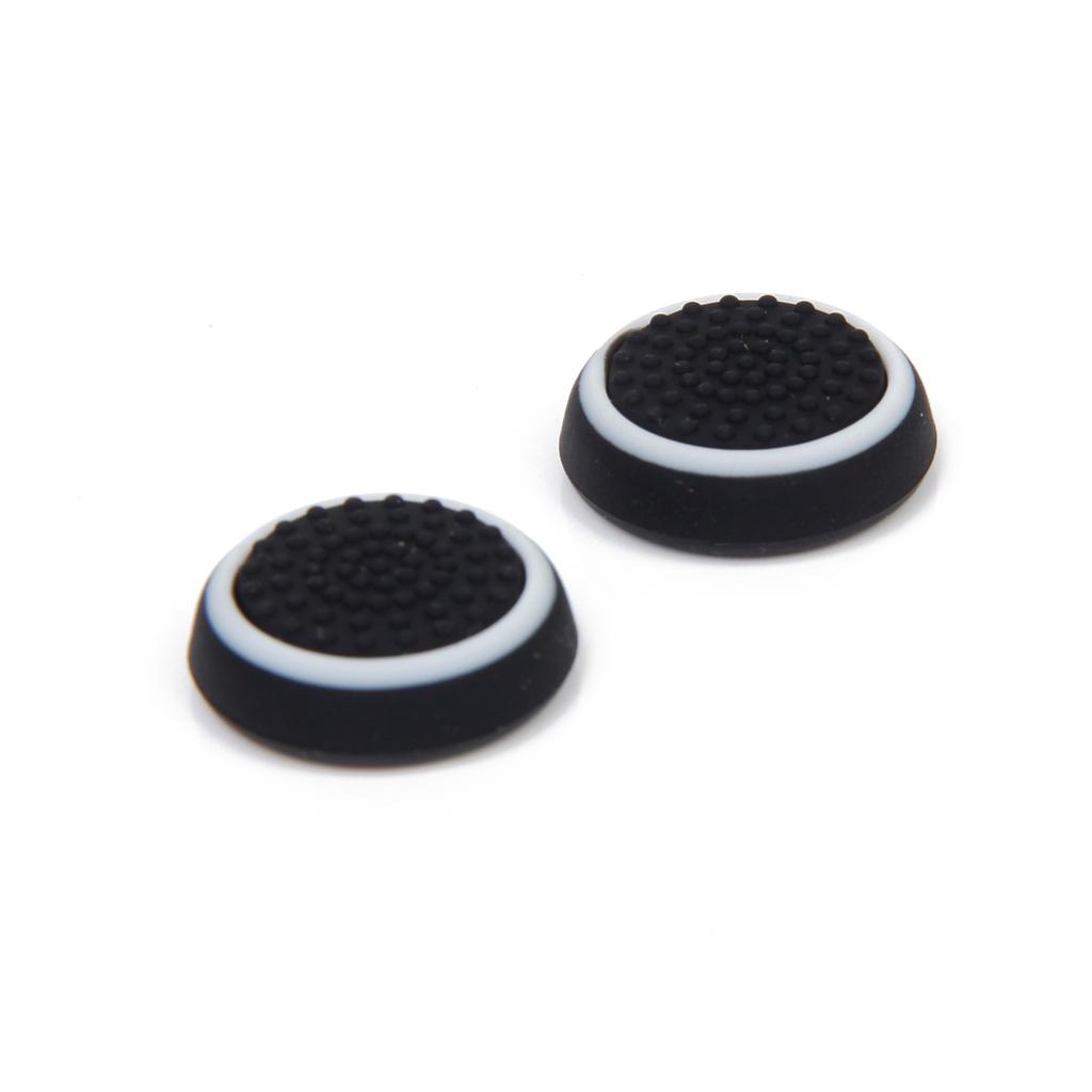 2 Pairs Game Joystick Thumbstick Caps for Sony PS4 Controller Black + White