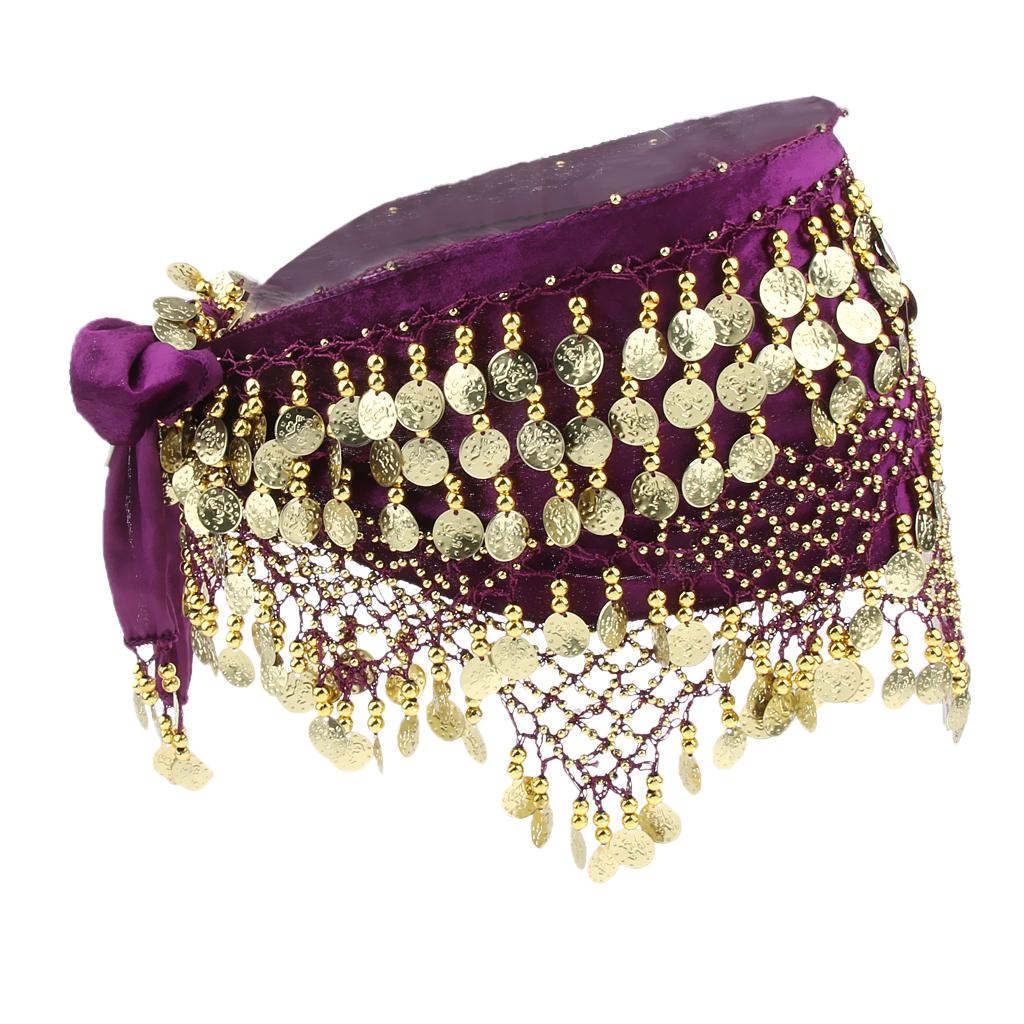 Women's Tassel Belly Dance Hip Scarf Hip Skirt Waist Chain With Gold Coins