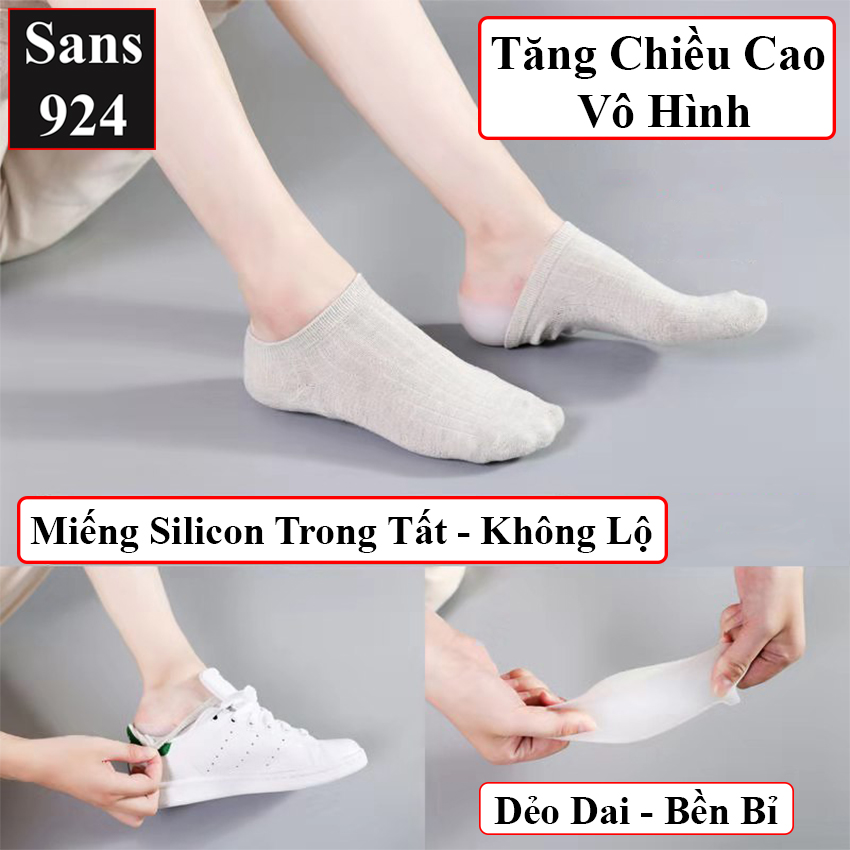 Miếng lót giày tăng chiều cao nam nữ Sans924 silicon nửa bàn chân nâng gót độn đế giầy 1cm 1.5cm 2cm 3cm 4cm 5cm