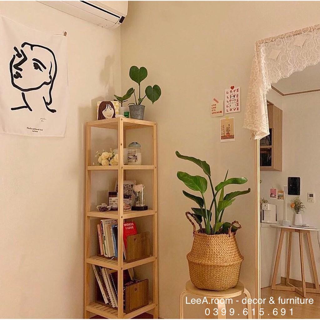 Kệ Vuông Decor 5 Tầng Hàng Cao Cấp Loại 1 - Wooden Shelf 5F - Màu Gỗ Tự Nhiên