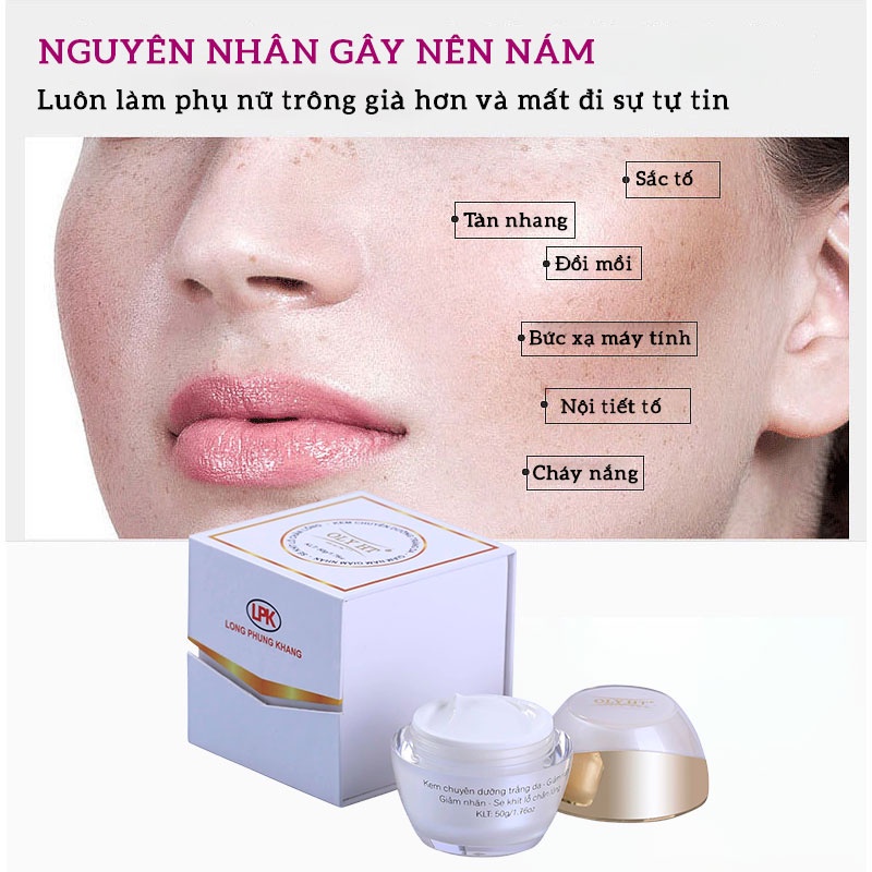 Kem Dưỡng Trắng Da - Ngừa Nám - Giảm Nếp Nhăn - Se Khít Lỗ Chân Lông OLY HT Chính Hãng 50g LPK